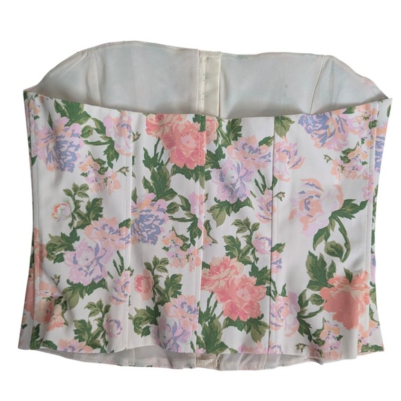 Zara Floral Corset Top Small Blogger Fave Coquette Romantic Whimsical Cottage - Picture 3 of 7